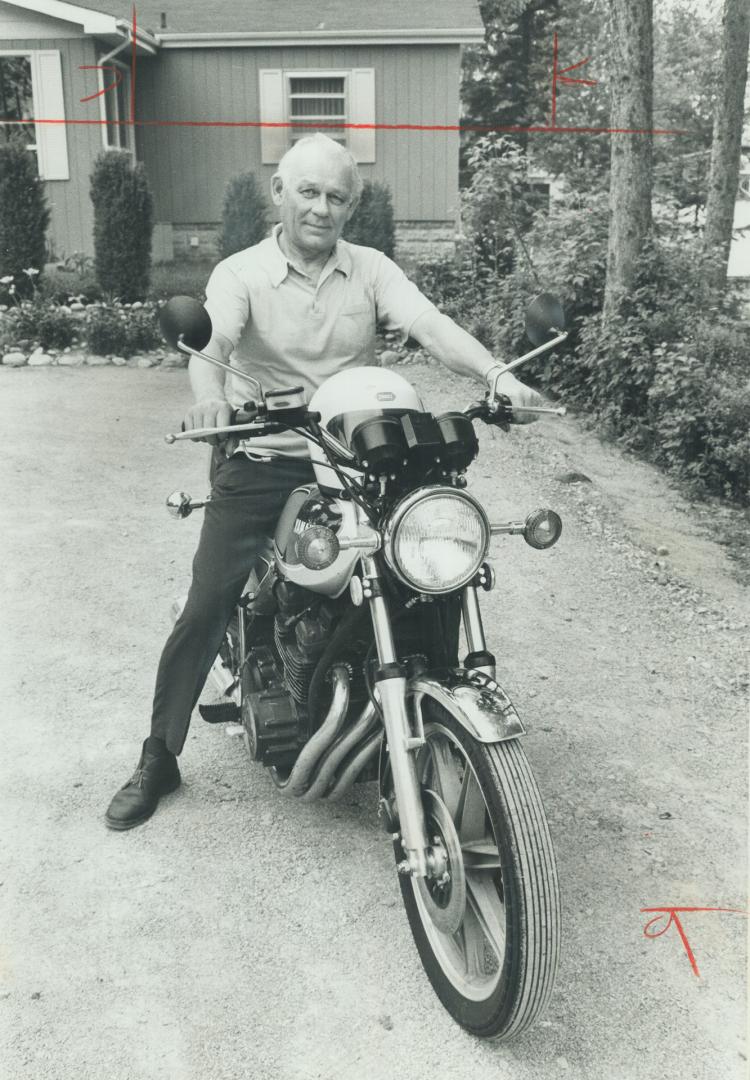 Veterinarian Dr. Stephen Penzvalto, 65, rides his hog on his rounds in Muskola. And he uses the motorcycle in his leisure time, too. He's had one accident in 51 years of riding - a motorcycle fell over on him.