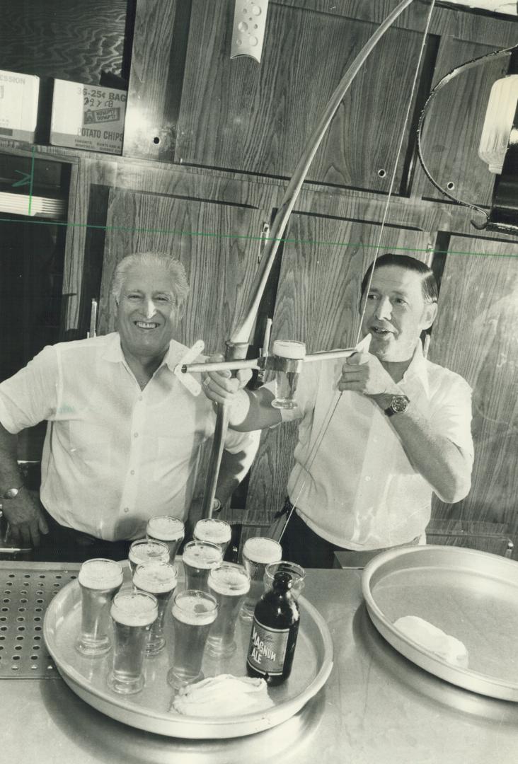 Mad hatter: Here's Peter Pesce, right, the 60-year-old waiter going on 18, who keeps customers in stitches with dirty tricks and endless jokes