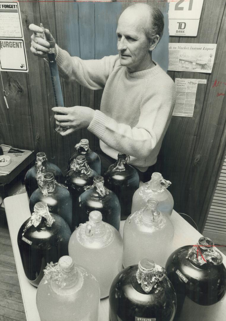 The inventor of powdered wine, 47-year-old Donald Pilla of Burlington, tests new products in his basement