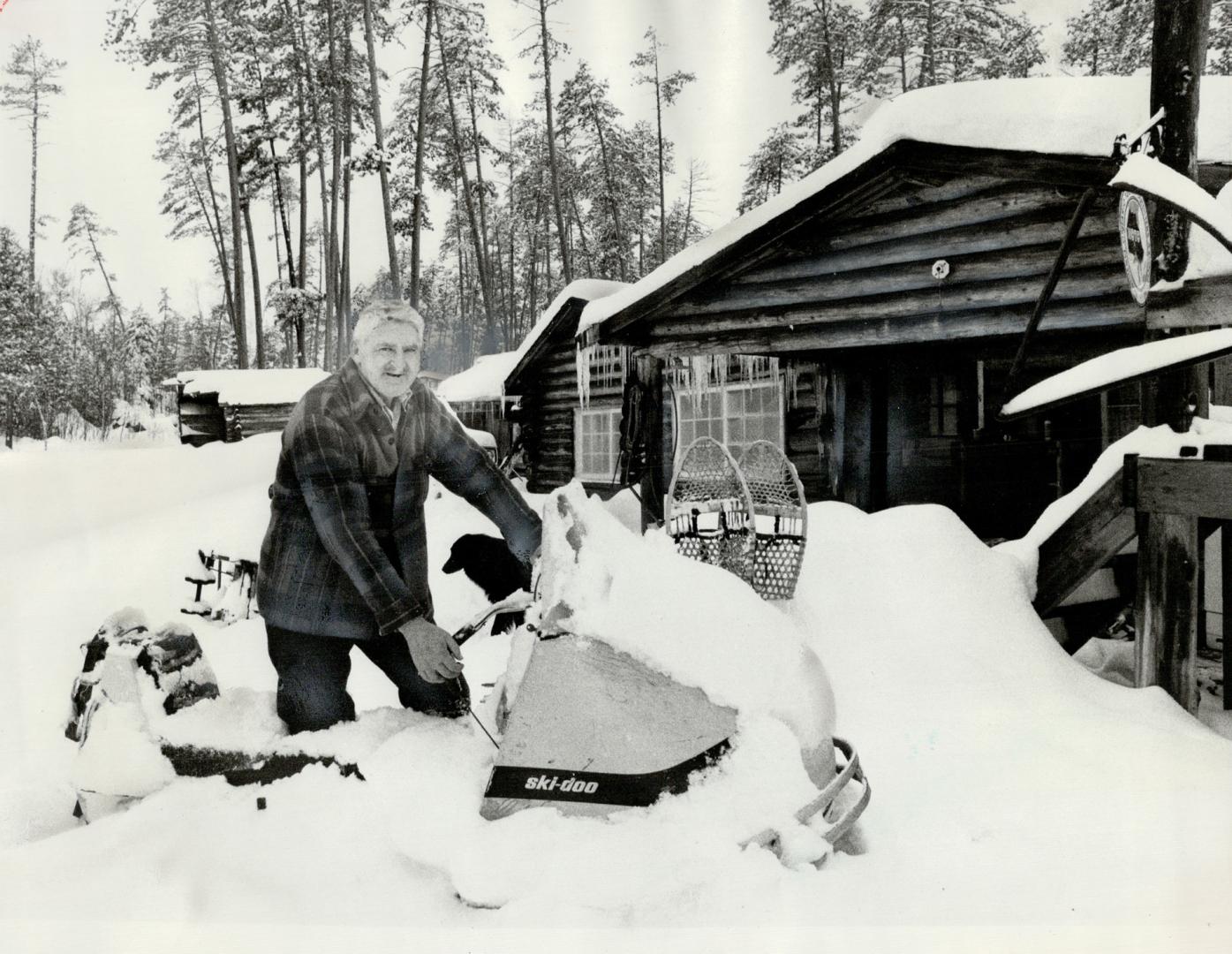 Peter Peloquin at his fishing camp in paradise 38 miles from Sudbury