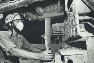 Don at work in Alwansal potash mine (Guernsey, Sask.) 3,000 feet.