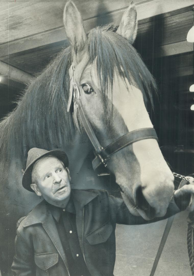 Ninety-year-old Alberta farmer Lawrence Rye has shown Clydesdales like Andy, towering over him, at the Royal Winter Fair each of the 50 years the fair's been held