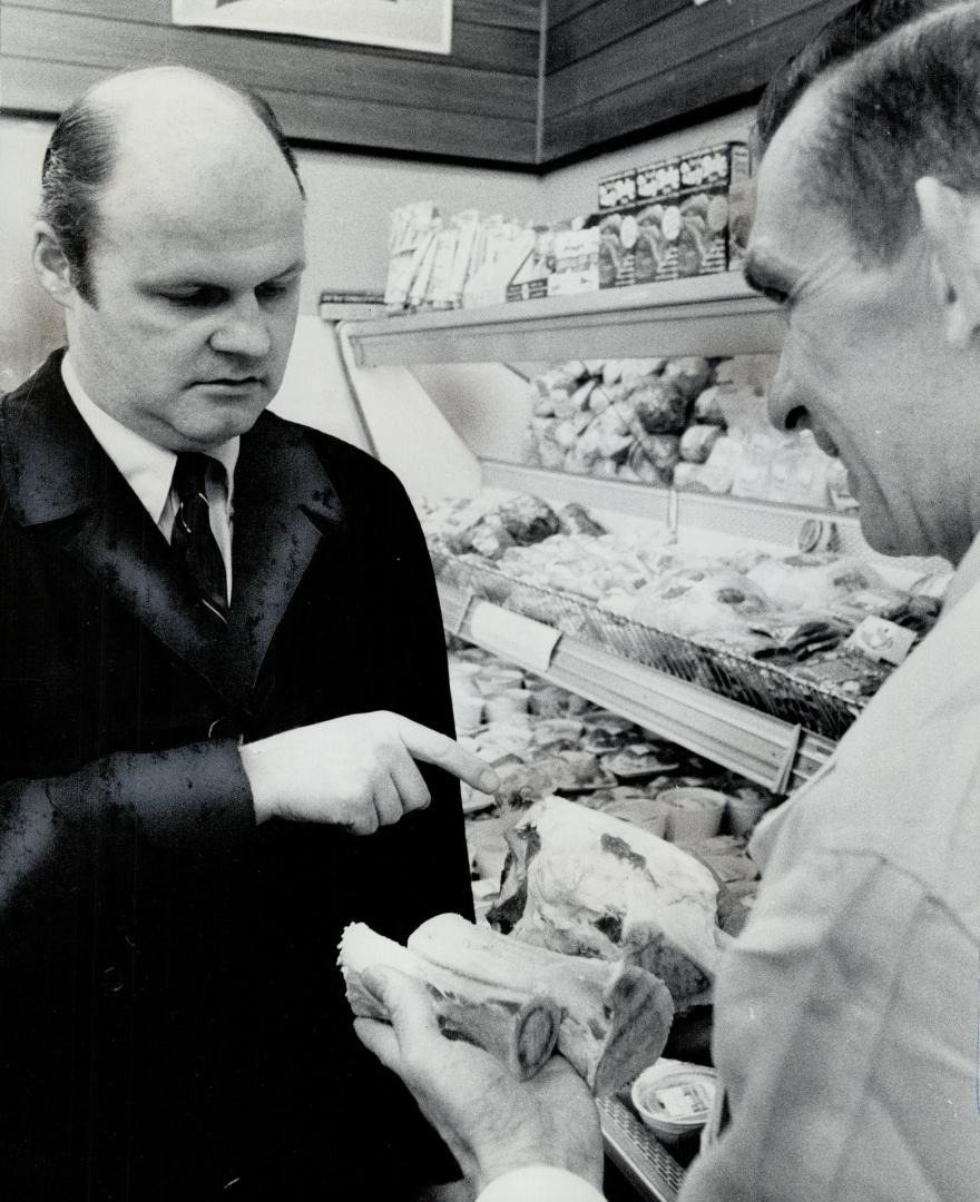 Peter Procunier shops for soup Bones for his consomme, He likes to take standard recipes and upgrade them to gourmet fare.