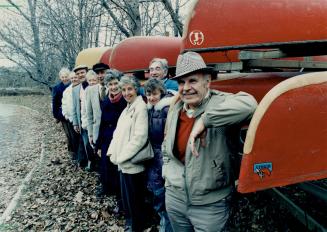 Keeping active: Bill Rich, 72, foreground, and this group of seniors can hardly wait for winter to end.