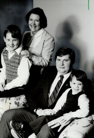 Family support: MPP Alan Robinson shares time with his wife, Heather, and sons, Adam, 9, at left, and Brandon 3.