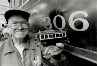 Family passion: Ivor Samuel, 83, of Willowdale holds model made from tin cans he crafted for his son 30 years ago