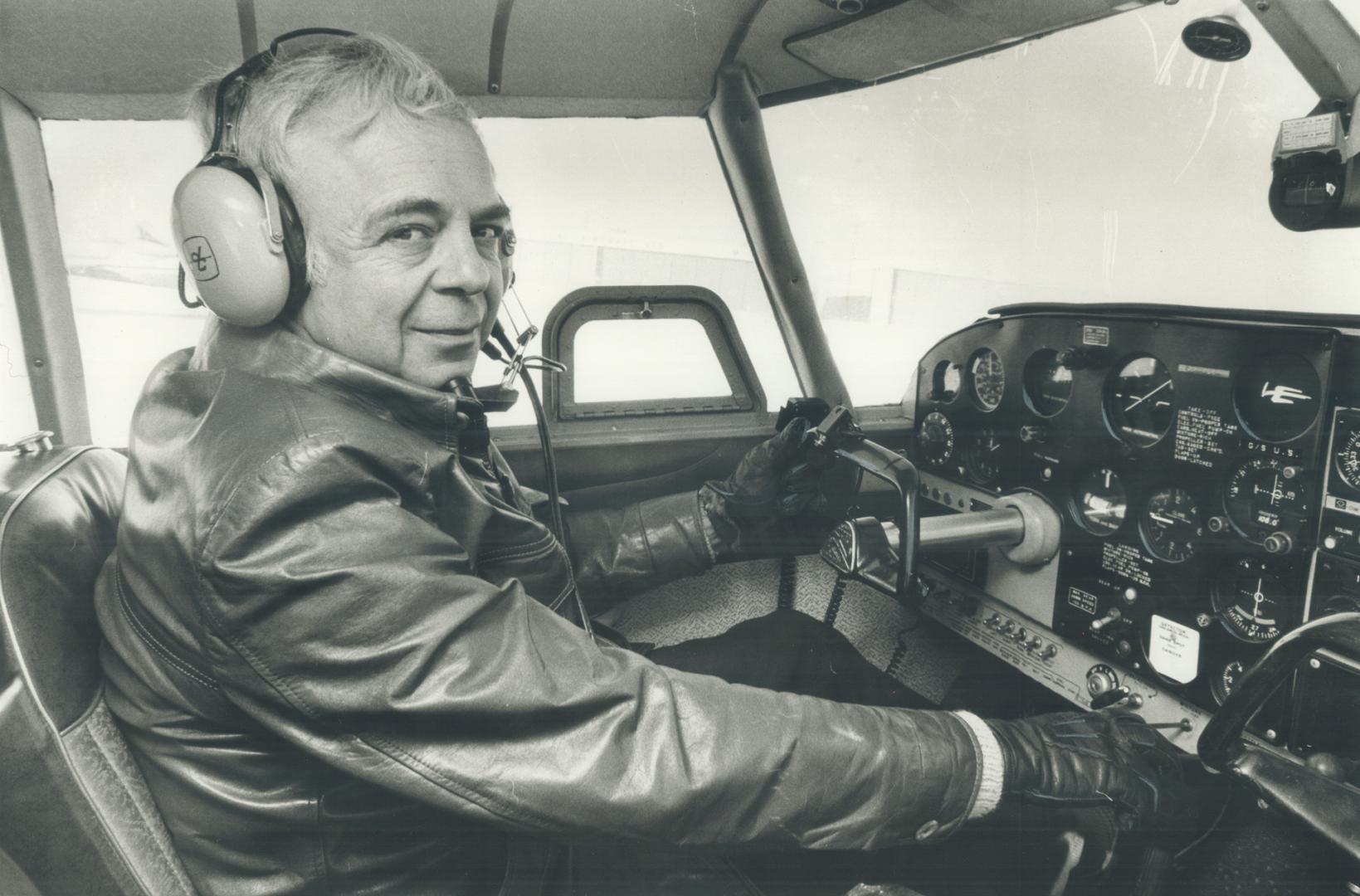 Research Chemist Dr. Harold Schiff pilots his own plane to meetings across the continent on problems of the ozone layer