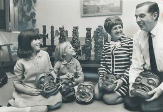 Marcel Stalder carves Indian masks as well as totem poles