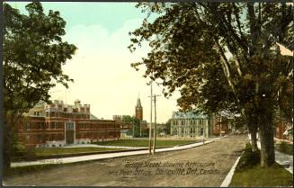 Bridge Street, showing Armouries and Post Ofice, Belleville, Ontario, Canada