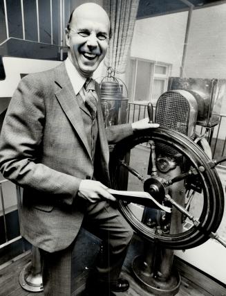 Antique ship's wheel provides a touch of nostalgia for the former rear admiral Robert Timbrell