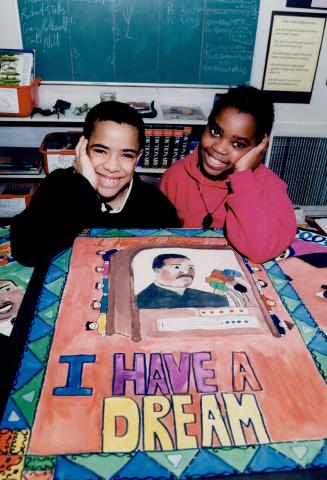 Keeping dream alive: Josh Grenier, left, and Obot Egbo-Egbo, students at Park Public School in Regent Park, get ready for concert today.