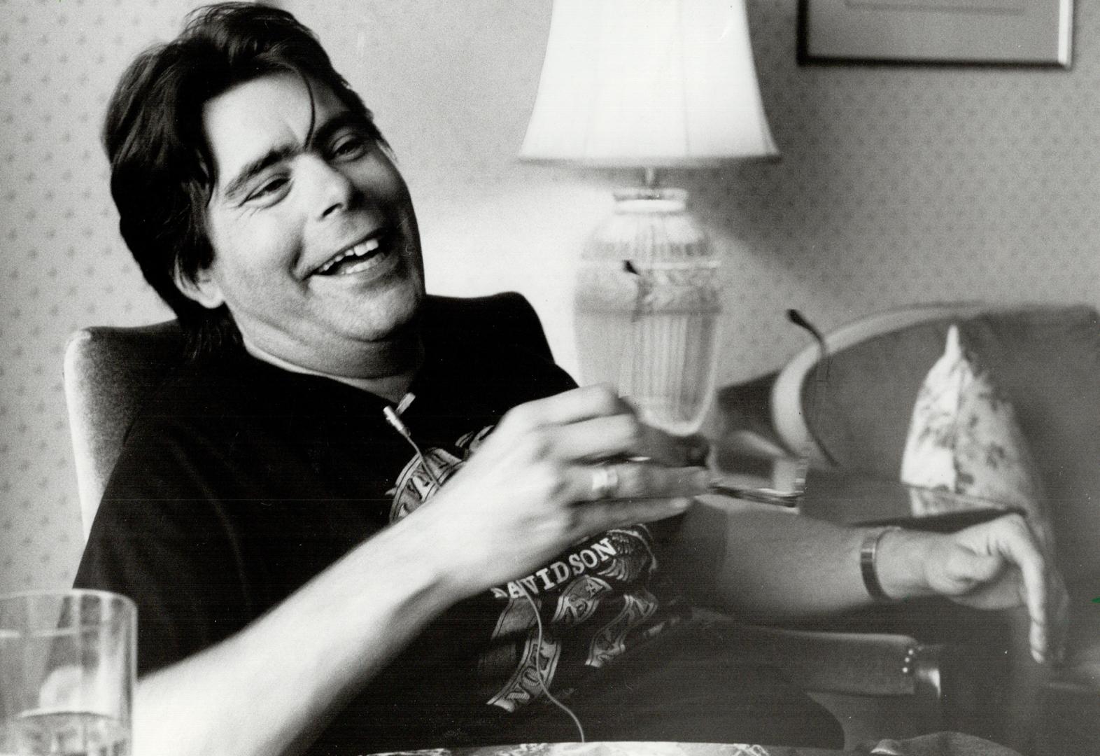 There's always time for a joke: Novelist Stephen King had some fun at the expense of visitors to his Four Season's Hotel suite yesterday when he read out loud a particularly gruesome passage from another writer's horror novel