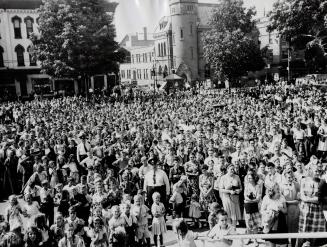 Warning against changing a social order just for the sake of a change was given by the prime minister to a big crowd, a section of which is shown here