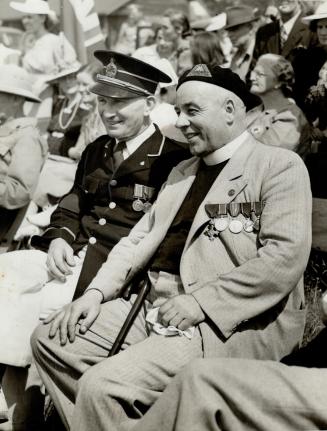 Conducting the service was Lieut.-Col. the Rev. Sidney Lambert, padre of Christie Street hospital, shown here with Mr. De Large of Bracebridge