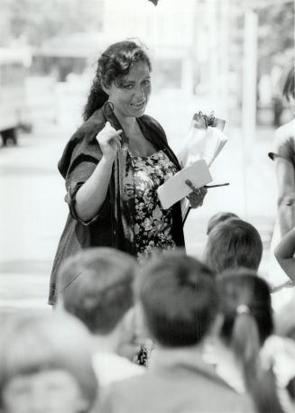 Now and then: At 5, Frances Lankin prepared to present a bouquet to Lady Eaton