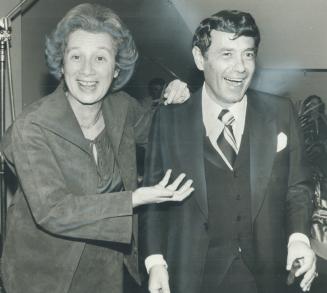 Mel Lastman kibitzes with Controller Esther Shiner