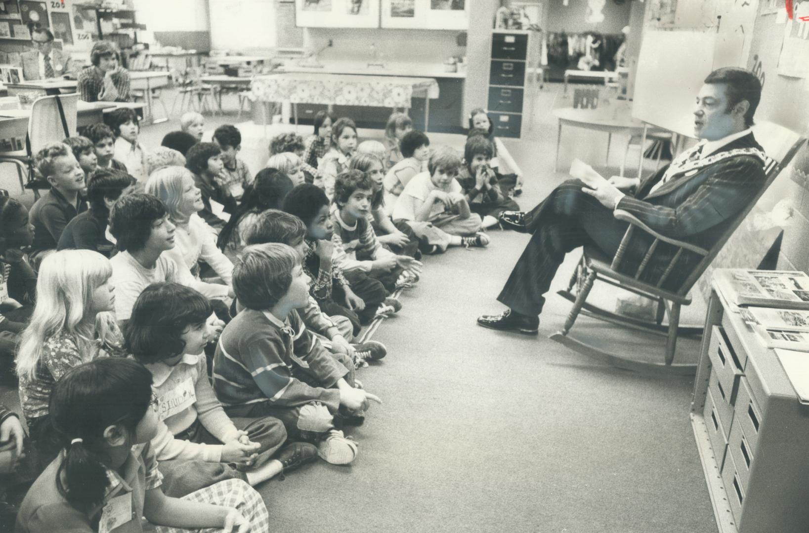 All kinds of questions were thrown at North York Mel Lastman yesterday when, wearing his chain of officce, he visited Grade 3 pupils at Cliffwood Public School