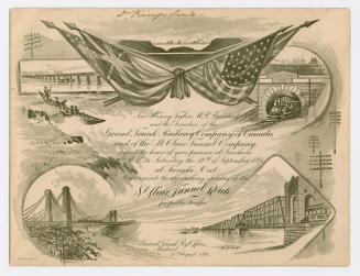 Sir Henry Tyler, M.P. president and the directors of the Grand Trunk Railway Company of Canada and of the St. Clair Tunnel Company request the honor of your presence at luncheon at 2:00 p.m. on Saturday the 19th of September, 1891 at Sarnia, Ont. ...