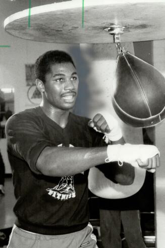 Getting ready: Super heavyweight Lennox Lewis is one of 13 boxers training at Golden's Fitness Centre on Wilson Ave