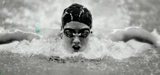 Water power: Joanne Maler, 16, of St. Thomas More in Hamilton competes in 200-metre medley heat yesterday at OFSAA swimming finals in Etobicoke.