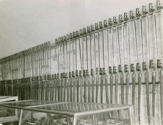 Musket parts displayed at Fort Henry