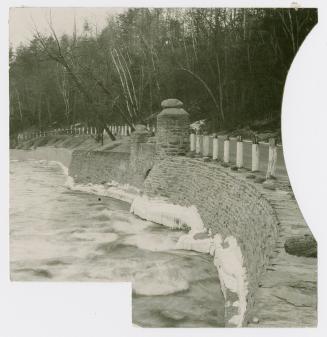 Stone embankment on the Humber River in Lambton (Toronto, Ont.)