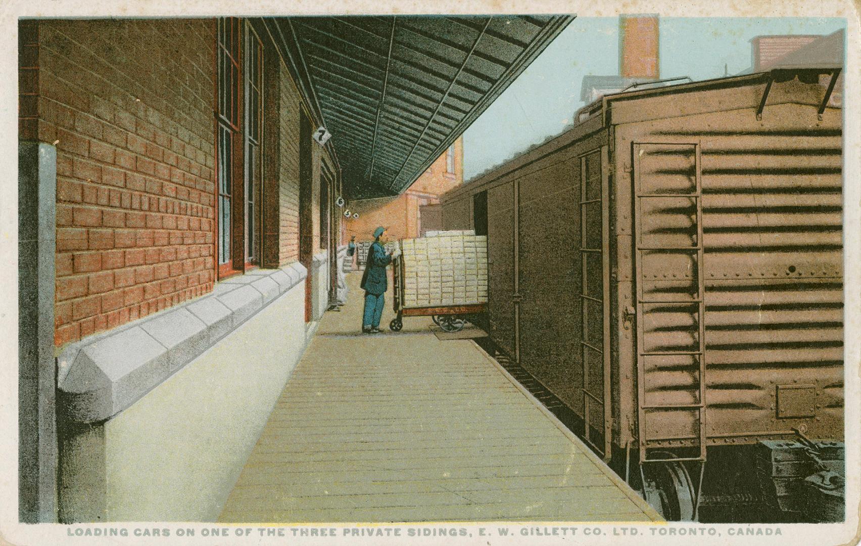 Loading Cars on One of the Three Private Sidings, E. W. Gillett Co. Ltd. Toronto, Canada