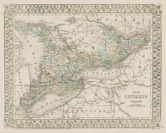 Map of Ontario in counties