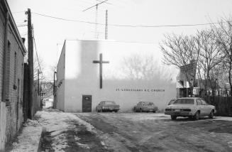 St. Wenceslaus Roman Catholic Church, Gladstone Avenue, west side, between Dufferin Park Avenue and Bloor Street West (rear view, as seen from Dufferin Street), Toronto, Ont.