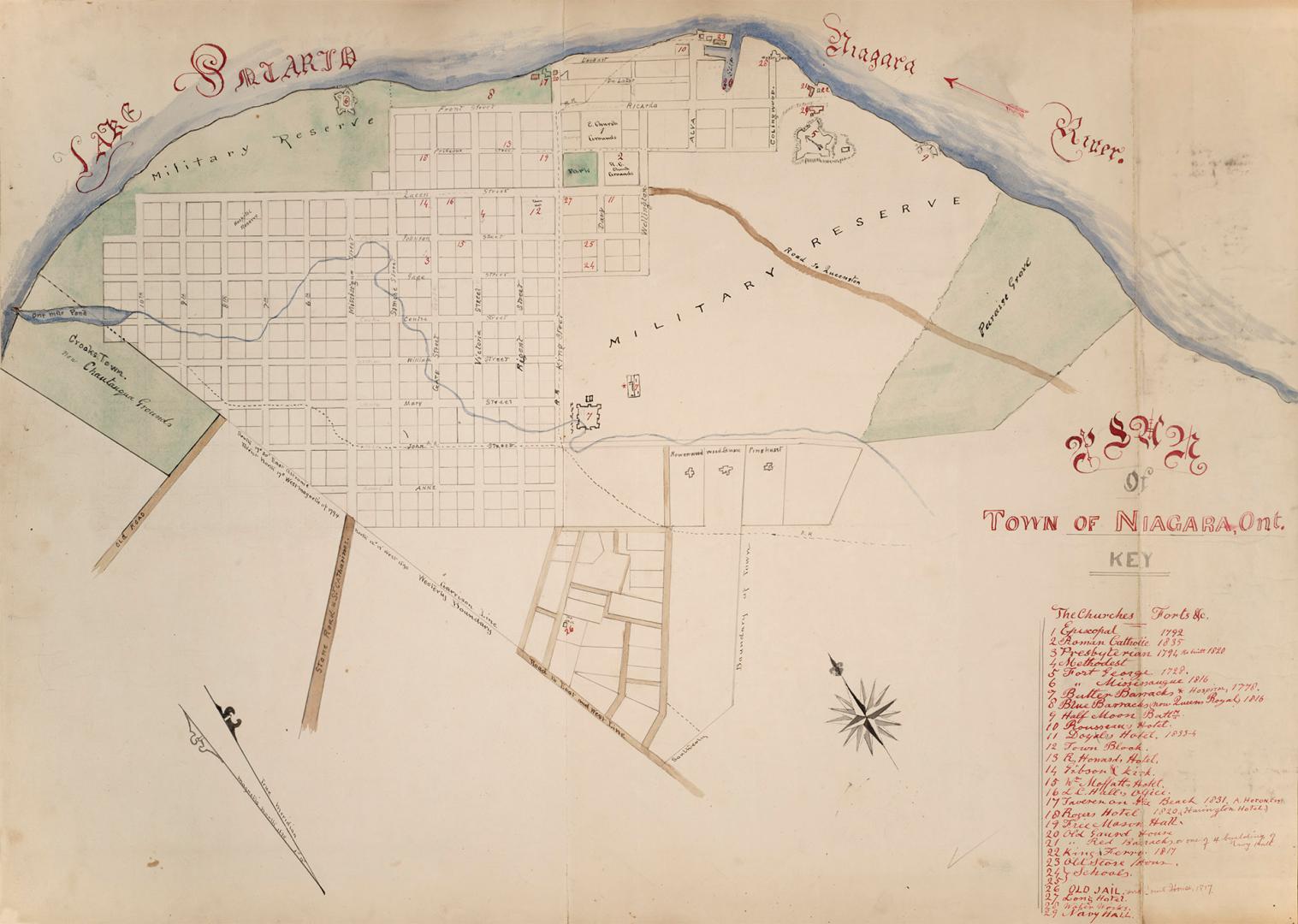 Plan of Town of Niagara. Niagara-on-the-Lake, Ontario