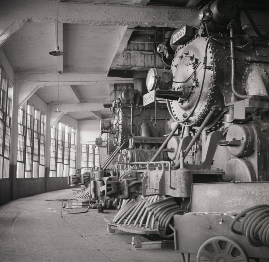 C. P. R., Lambton Yards, roundhouse, Runnymede Rd., south west corner St. Clair Ave. W.; Interior. Toronto, Ont.