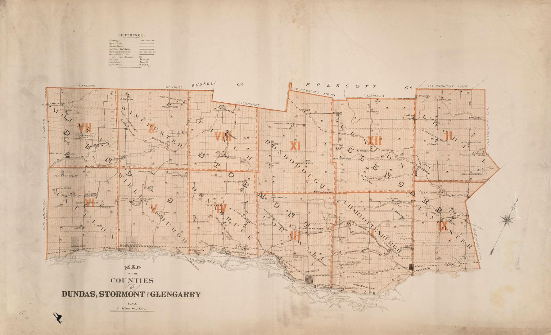 Map of the counties of Dundas, Stormont and Glengarry