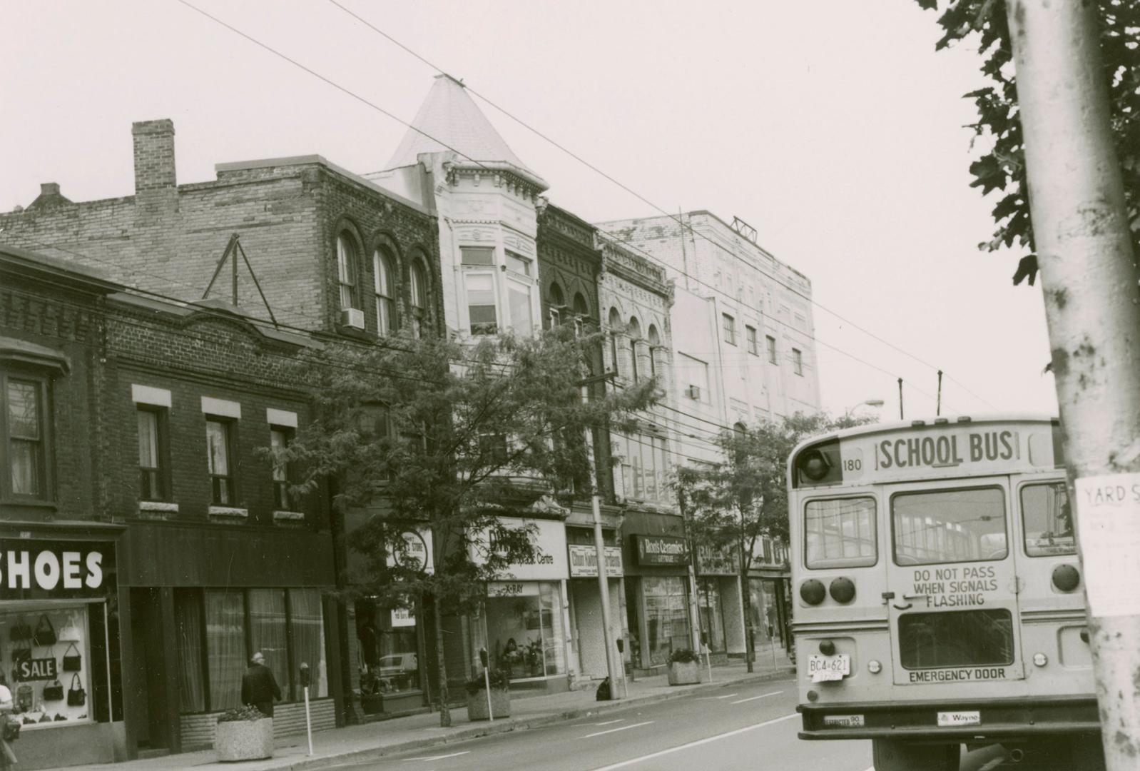 Dundas Street West, north side, looking east to Pacific Avenue, Toronto, Ontario.