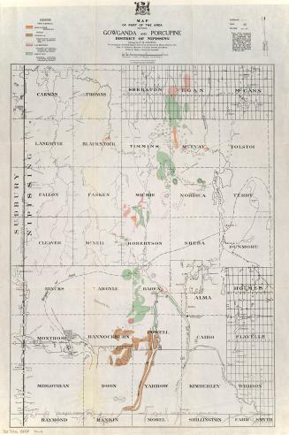 Map of part of the area between Gowganda and Porcupine District of Nipissing