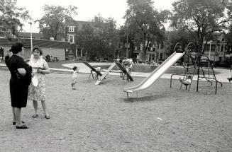 Bellevue Square Park, looking east to Augusta Avenue, between Wales Avenue and Denison Square, Toronto, Ontario