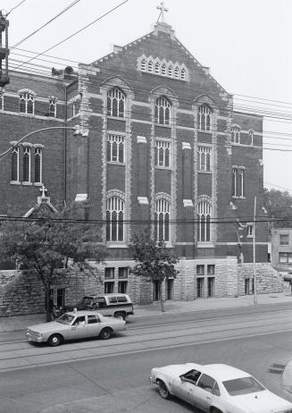 St. Nicholas Ukrainian Catholic Church, originally Dale Presbyterian Church, Queen Street West, northwest corner of Bellwoods Avenue, Toronto, Ontario.