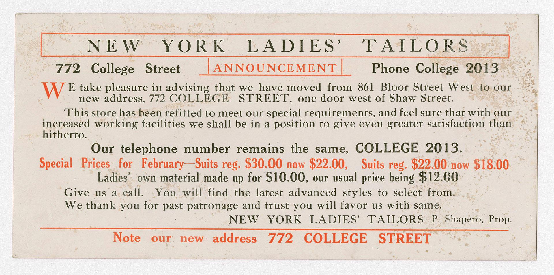 New York Ladies' Tailors