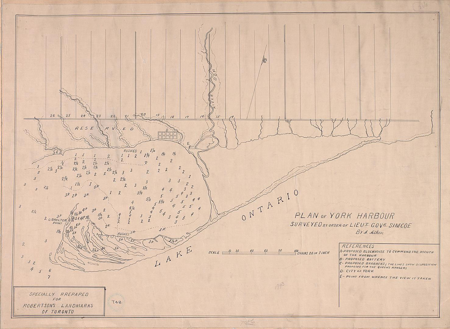 Image shows a map of the York Harbour.