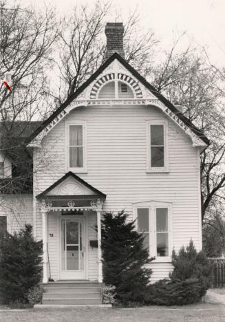 Pickering Village, white frame house on Church St., Ajax, Ontario