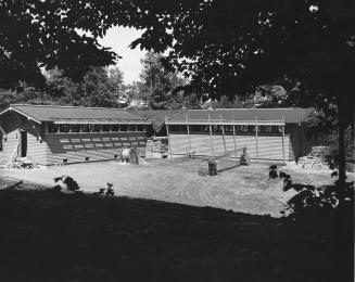 Park museum under construction. Algonquin Provincial Park, Ontario