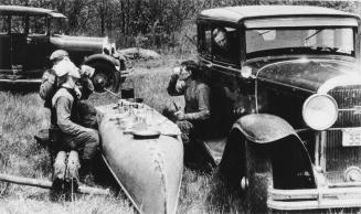 Lunch stop near Lake Opeongo. Algonquin Provincial Park, Ontario