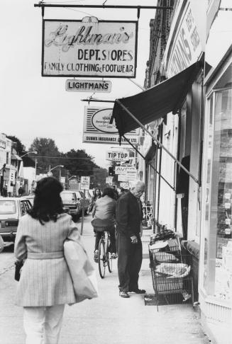 Jack Umpherson on Main street (Victoria Street?) Alliston, Ontario