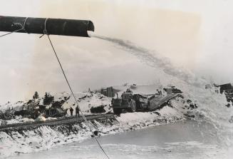 The Arnprior dam project, Madawaska river. Arnprior, Ontario