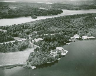 Aerial view of Bigwin Inn resort in Muskoka, Ont.