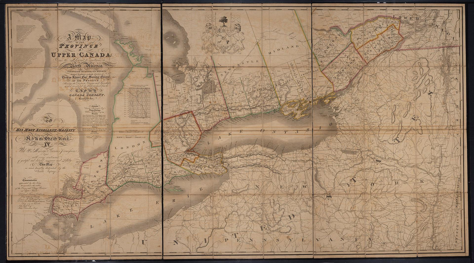 Map of the Province of Upper Canada and the adjacent territories in North America