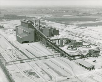 Stelco steelmaking shop and slab caster. Nanticoke, Ont.