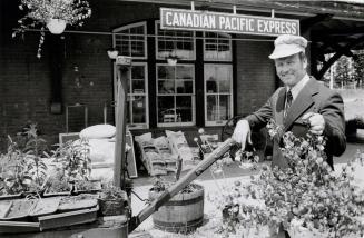 John Hutton's nursery is an old Canadian Pacific Express station. Brampton, Ontario