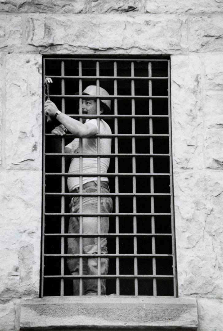 Worker John Daigle in Peel County Jail. Brampton, Ontario