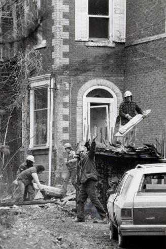 Demolition of the Cummins mansion. Brampton, Ontario