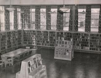 New Toronto Public Library, Eleventh Street, west side, south of Lakeshore Boulevard West,  Toronto, Ontario. Interior: Reference and Research Wing